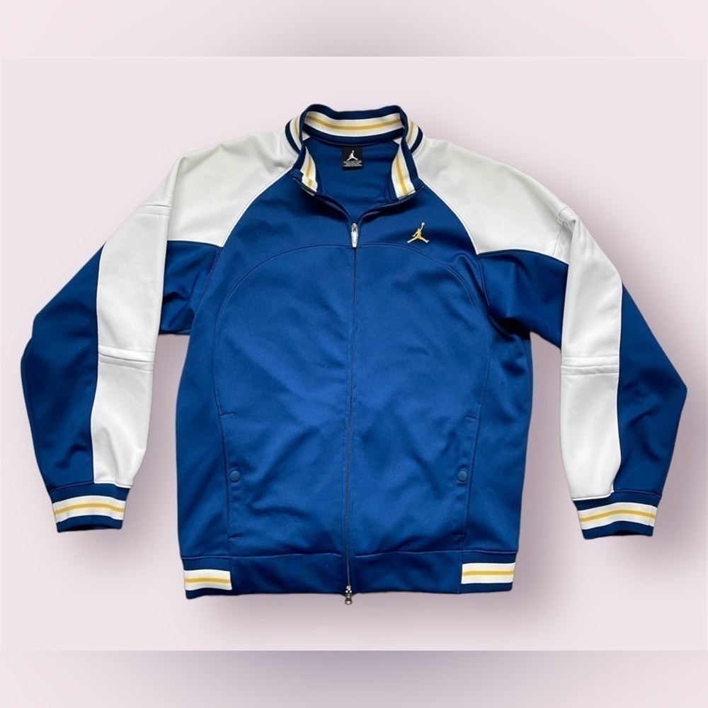 Vintage Nike Air Jordan Jumpman Zip Track Jacket Mens Size Medium Blue Yellow